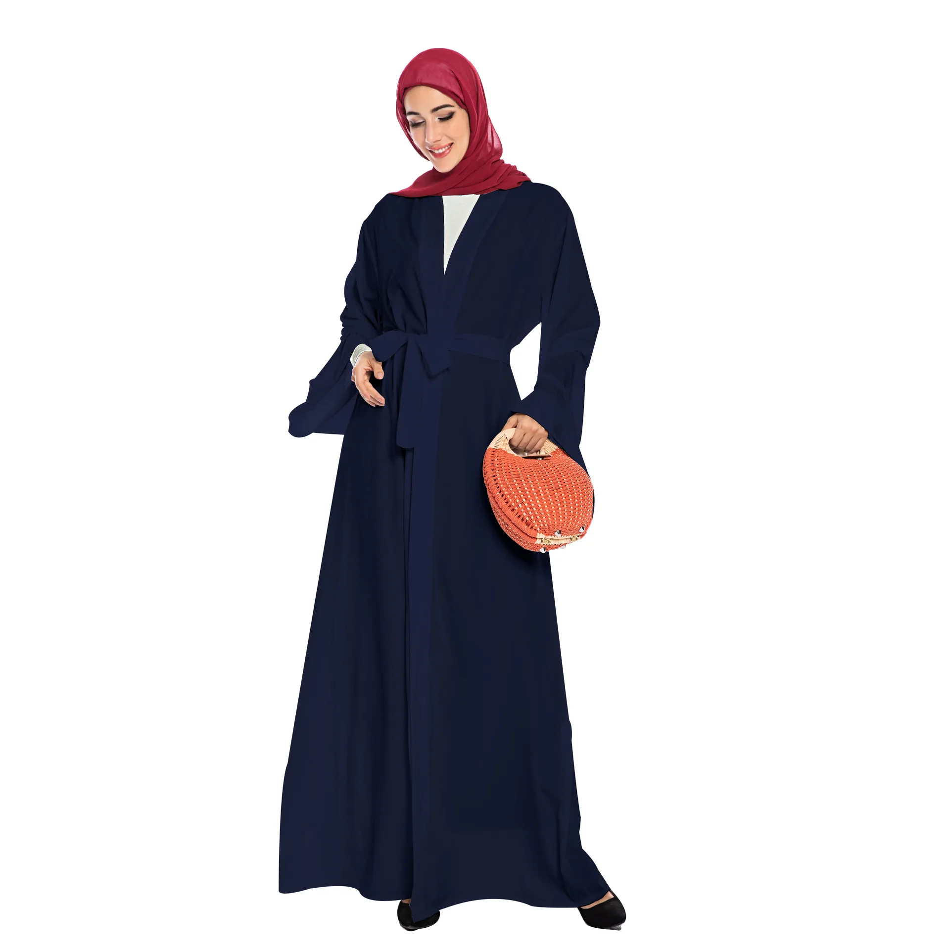 Элегантное мусульманское Открытое платье abaya Макси кардиган кимоно для вечеринок длинные халаты Jubah Ближний Восток Eid Рамадан Арабский исламский