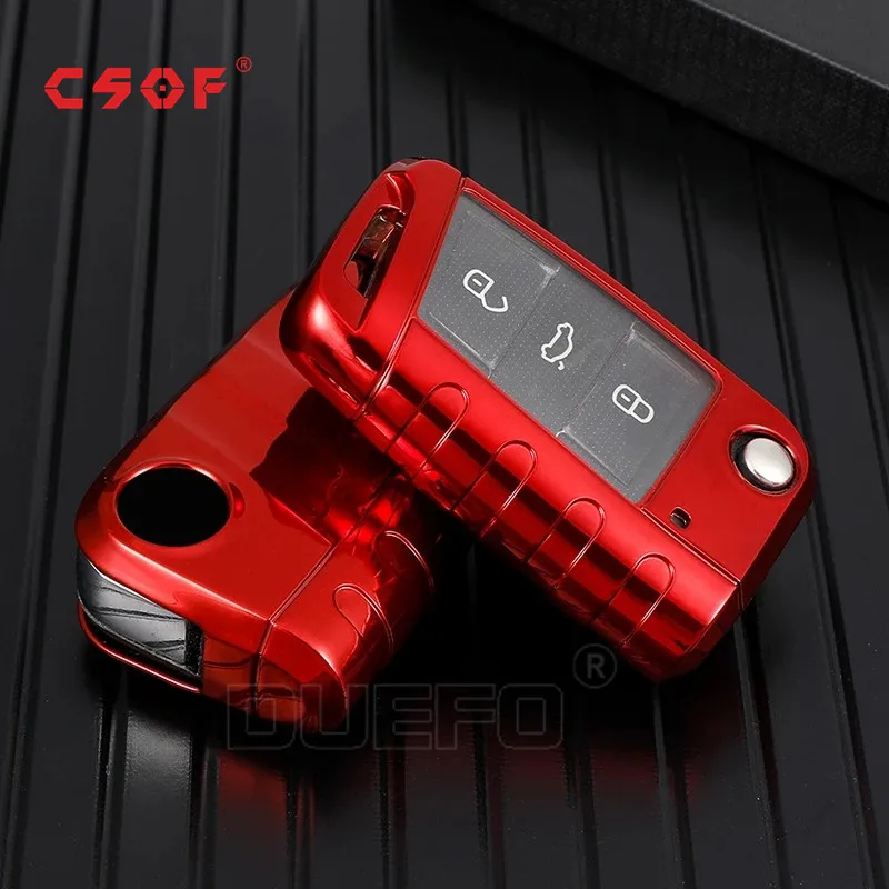Мягкий ТПУ чехол для автомобильного складного ключа VW Volkswagen Polo Golf 7 MK7 Tiguan For Skoda