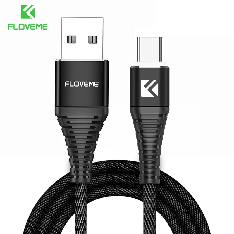 FLOVEME LED USB Type C кабель для Redmi Note 8 Pro 7 Мобильный телефон зарядный прочный Samsung S8 S10