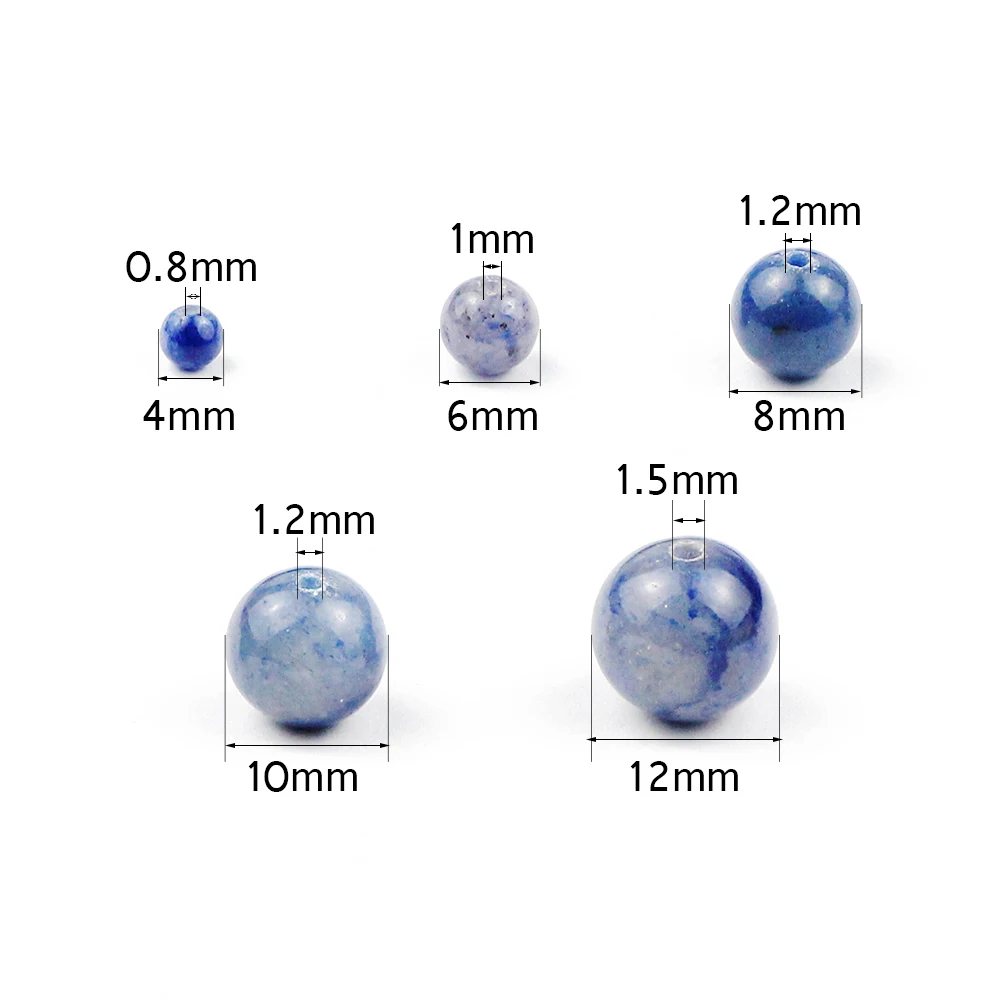 

Round Blue aventurine Natural Stone 4/6/8/10/12mm Smooth Loose Beads For Jewelry Bracelet Pendant Making DIY Trendy Accessories