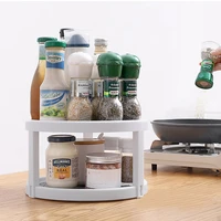 spice rack round shelf kitchen storage tray pantry cabinet turntable rotating organizer 2 tier condiment storage rack