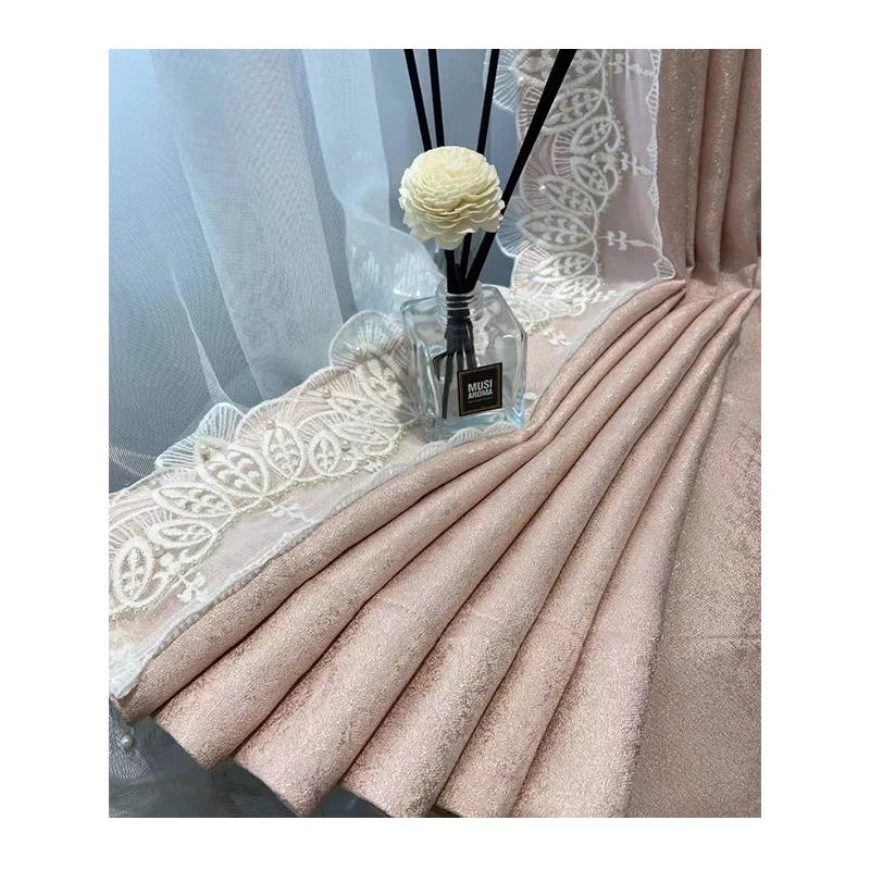 Занавеска для гостиной современная маленькая ярко-розовая жаккардовая