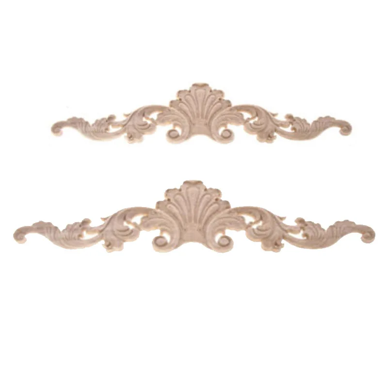 

Wooden Carved Decor Classic Pattern Unpainted Applique Frame Furniture Craft