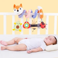 cartoon animal fox mobile crib bed infant sound paper spiral plush rattles toy baby bed toddlers toys 0 12 months