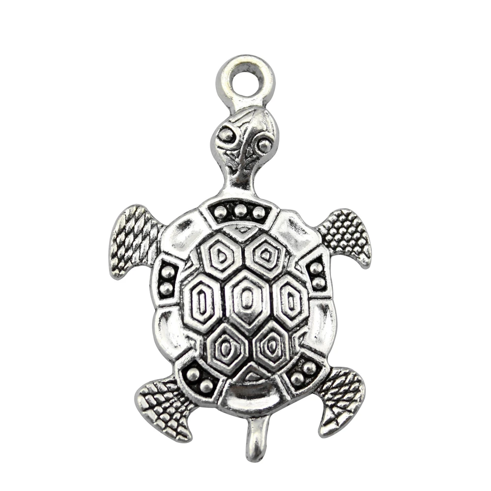 

Charms For Jewelry Making 2pcs Tortoise Charms 45x28mm Antique Silver Planted