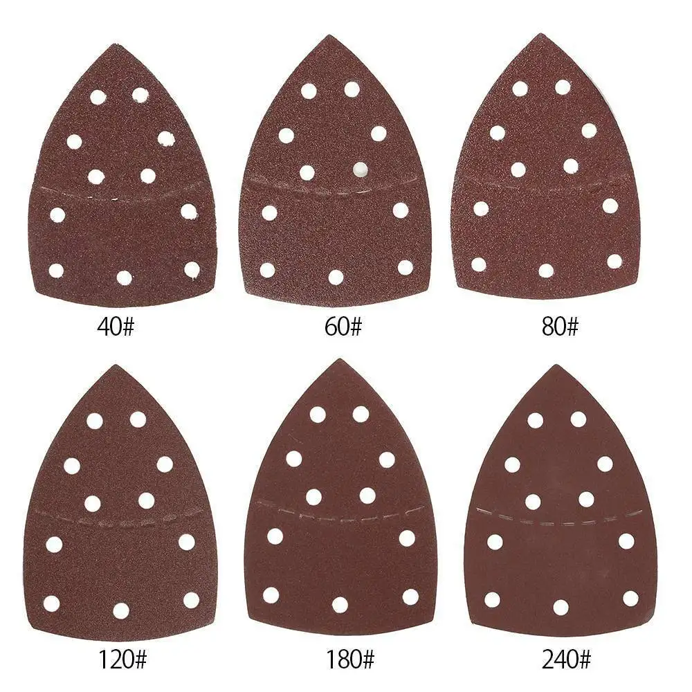 

30pcs 152mm Sanding Sheets Pads Mouse Triangle Discs 40/60/80 120/180/240 Grits For Fine And Streak-free Sanding