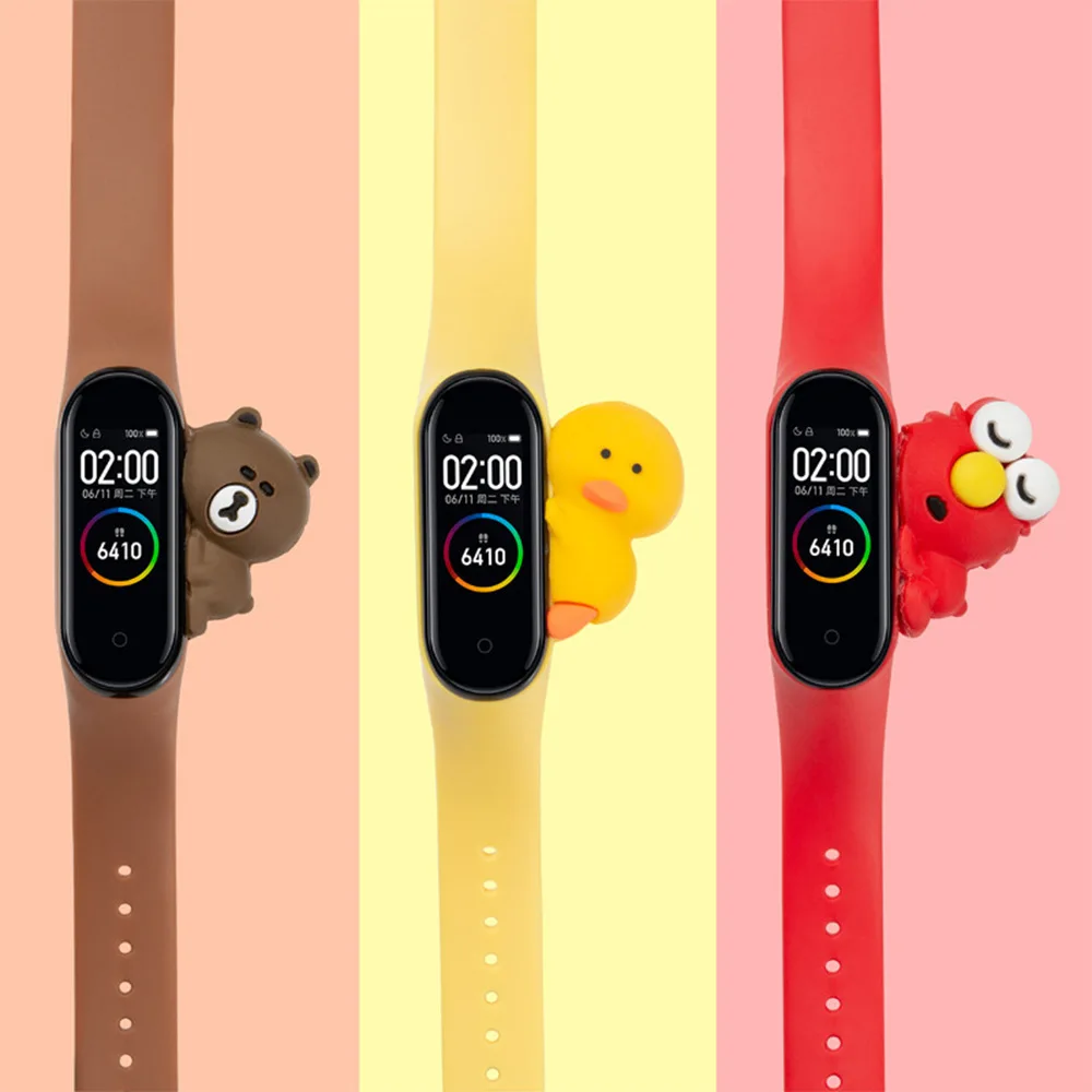 

2Cartoon Strap For Xiaomi Mi Band 5 6 for Smart Watch Wrist M3 M4 Bracelet For Xiaomi MiBand 5 6 for Mi band 4 Strap Replacement