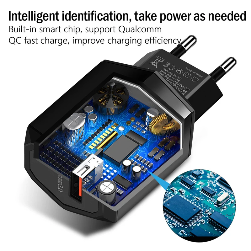 Дорожное Сетевое зарядное устройство QC3.0 с USB-адаптером для Xiaomi/Huawei/ZET/Lenovo |