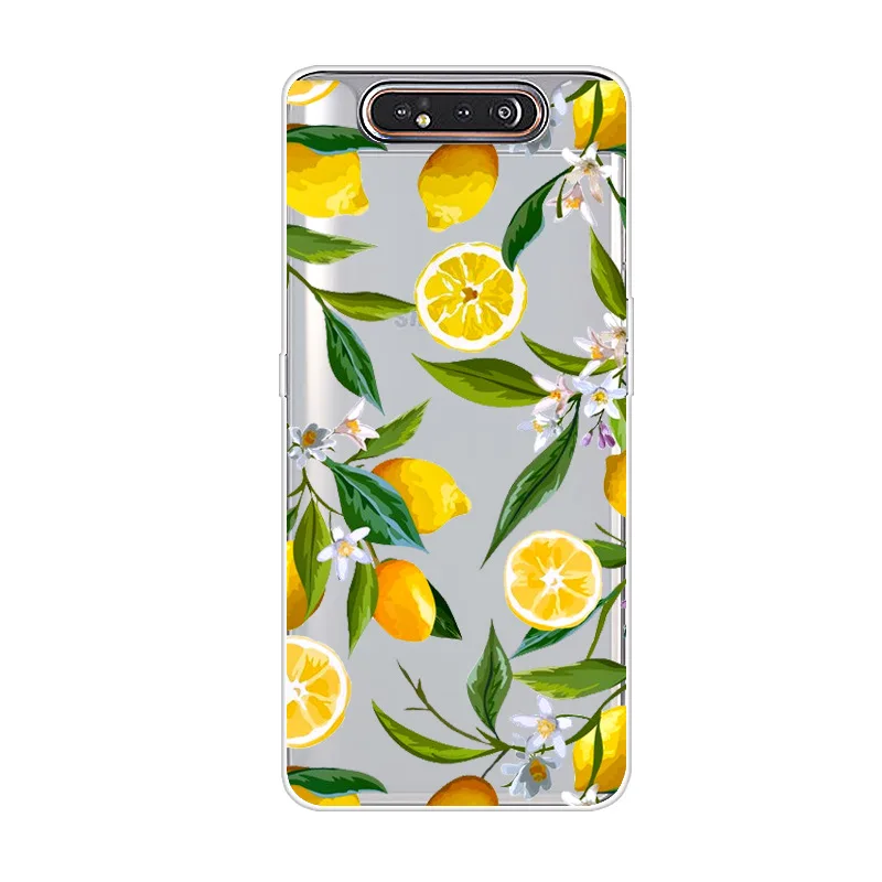 Чехол для телефона Samsung Galaxy A80 силиконовый чехол с цветочным рисунком мягкий из