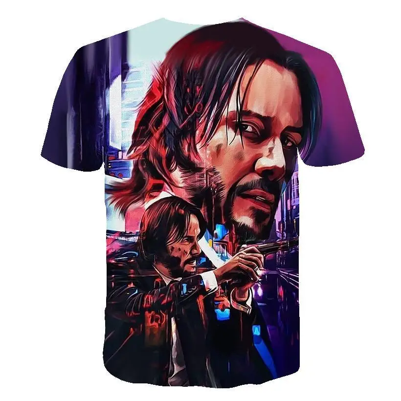 

T -Shirt John Wick The Boogie Man Movie 3d Print John Wick :Chapter 3 -Parabellum Tshirt O -Neck Short Keanu Reeves Killer