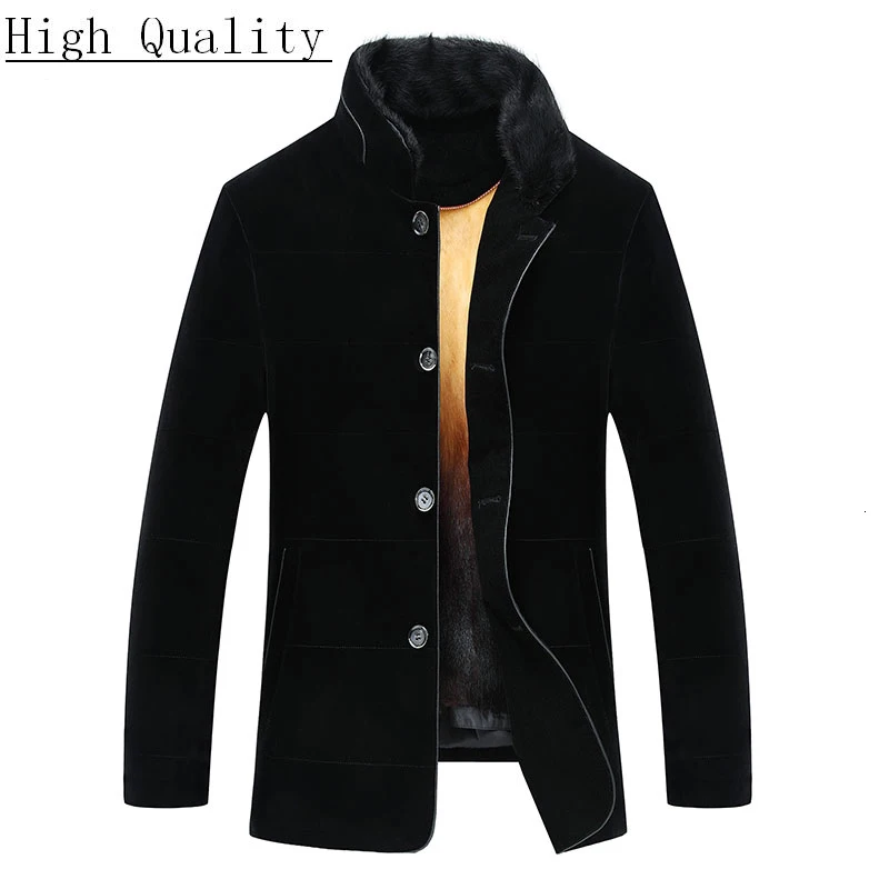 Мужская зимняя куртка с подкладкой из натурального меха норки M16D01455 KJ1545|Мужские