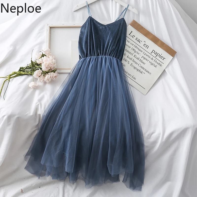 Женское платье Neploe,, Осень-зима, комплект из 2 предметов,, на шнуровке, с бантом, v-образный вырез, свитер+ высокая талия, сетка, Лоскутная юбка, элегантная 47115