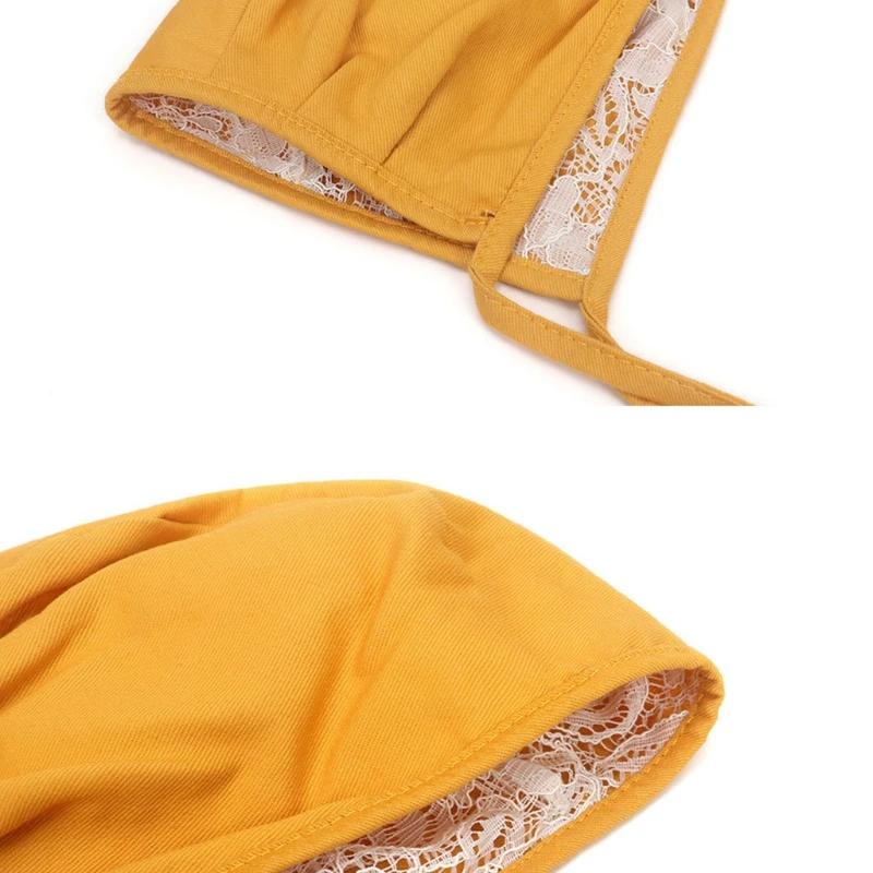 Винтажный хлопковый головной убор с цветочным кружевом для маленьких девочек