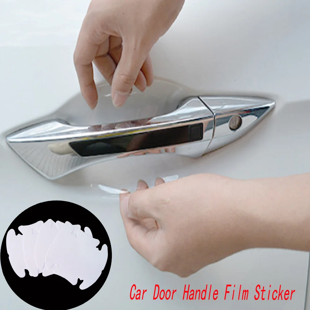 

4pcs Car Products Car Handle Paint Protective Films Auto Door Handle Stickers Transparent Anti Scratch Stickers Car Accessories