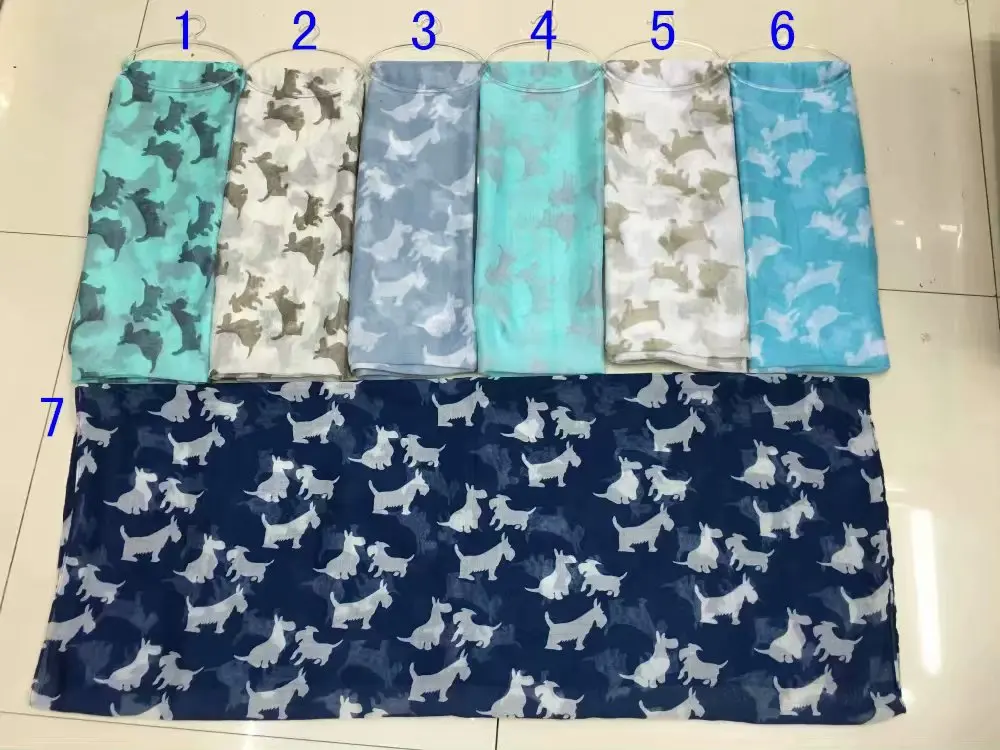 Новинка 2016 шаль с принтом в виде собаки шарф хиджаб животное Длинный мягкий