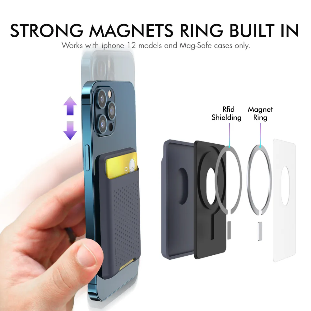 

Original Luxury Back Cover For iPhone 12 Pro Max 12mini Magsafe Adsorption on For iPhone 12 Pro Magnetic Card Holder Phone Case