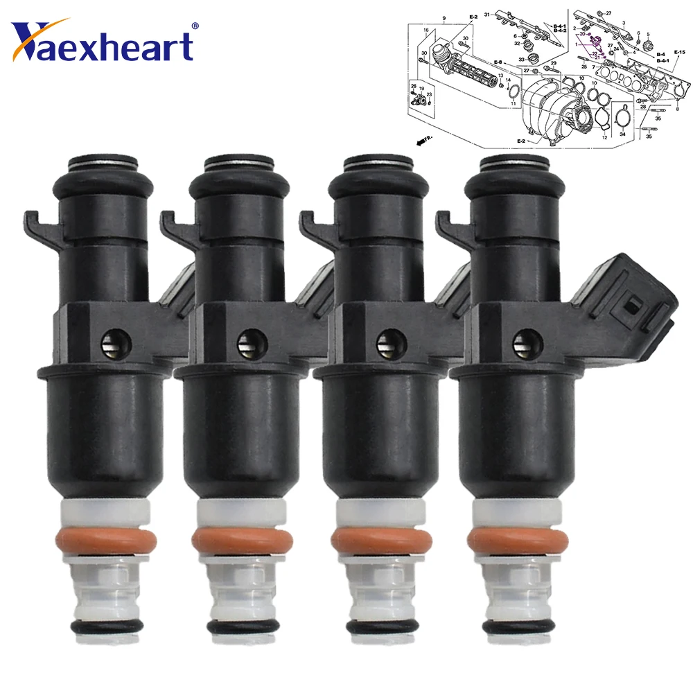 

16450-PPA-A01 16450PPAA01 New 4x Fuel Injector For 2002 2003 2004 Honda CRV CR-V 2.4L L4