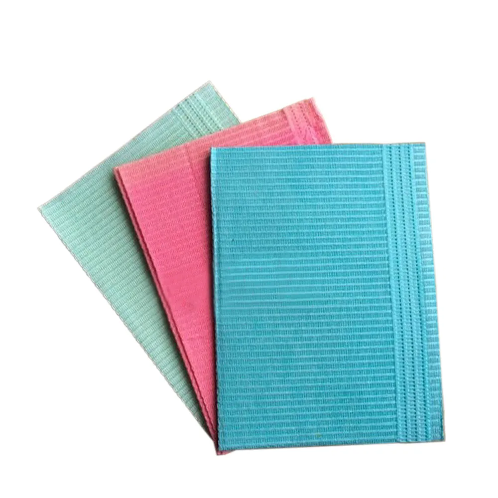 1 посылка зубные нагрудники пациента (125 штук) одноразовые 2 слойная ткань и ply поли