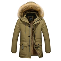 mens zip up jacket casual hooded cotton liner coats winter warm multiple pockets outwear high quality tops male clothes