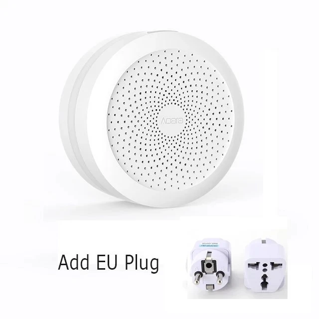 Настенный выключатель mi Gateway с RGB светодиодный ночник умная работа с Apple Homekit и aqara умное приложение для xiaomi умный дом - Цвет: Add EU plug