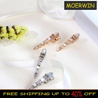 the new original 11 sterling silver color fashion mother of pearl snake earrings gorgeous womens party luxury brand jewelry