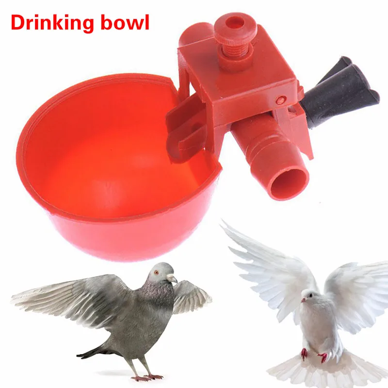 

50 Sets Red Quail Waterer Animal Feeders Automatic Bird Coop Feed Poultry Chicken Fowl Drinker Water Drinking Cups Bird Cups Hot
