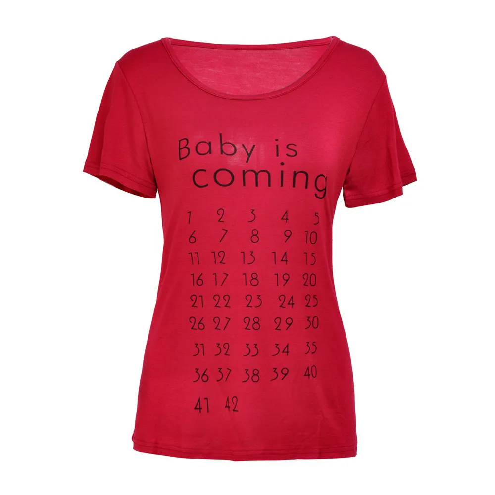 Teletuny/Летняя женская одежда для беременных Короткая Футболка Однотонный топ