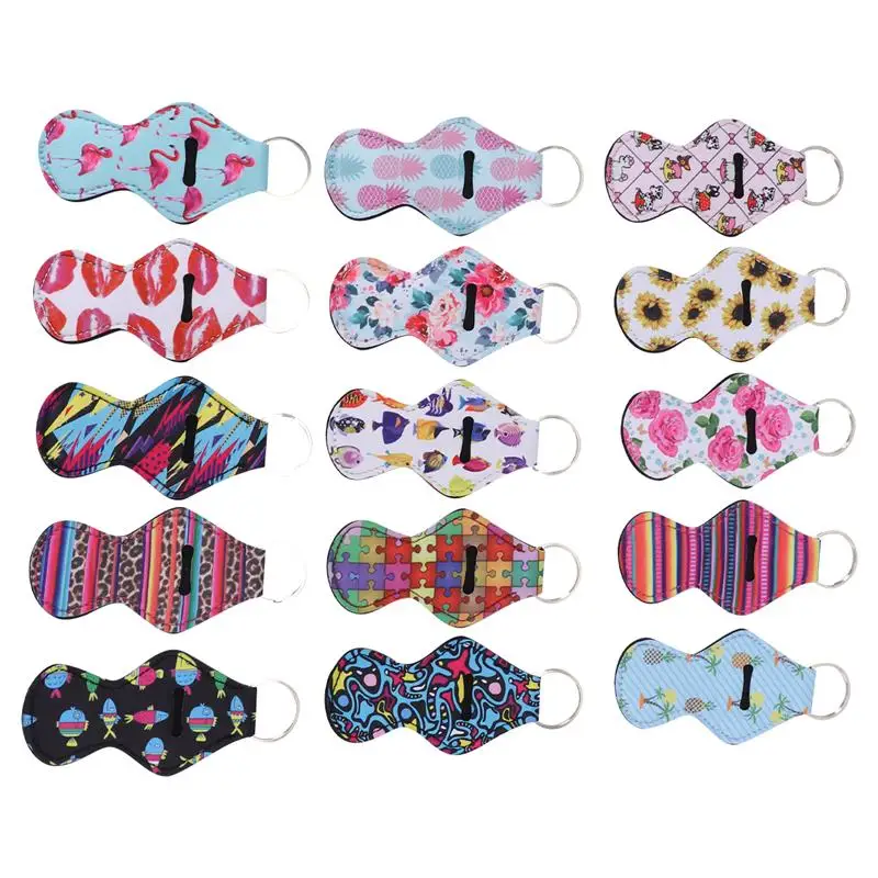 15pcs Printed Durable Lipstick Holder Chapstick Bag Neoprene Keychain Sleeve for Travel Outdoor | Украшения и аксессуары