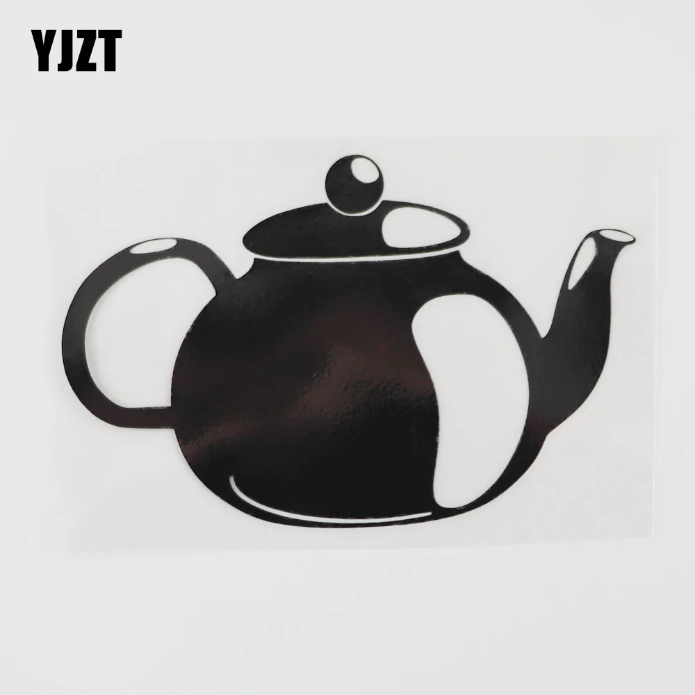 

YJZT 14.1CM×9CM Teapot Icon Car Sticker Superior Quality Vinyl Decal Black/Silver 13E-0097