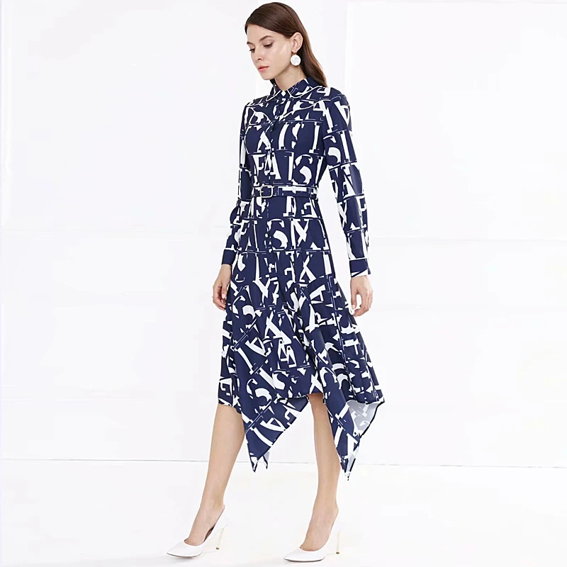 

Plus Size Long Dress High Quality New Women'S Fashion Party Work Beach Boho Vintage Elegant Chic Irregular Print Chiffon Dresses