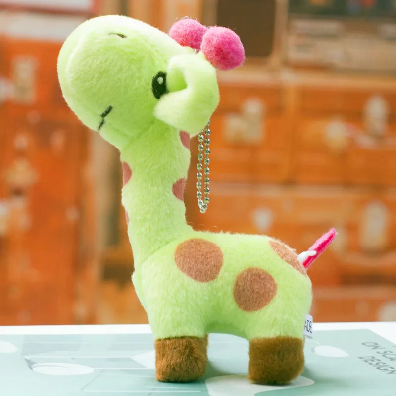 

Plush Cartoon Giraffe Keychain Cute Deer Fur Doll Car Key Chain Women Ladies Bag Pendant Accessories Keyring Girl Gift