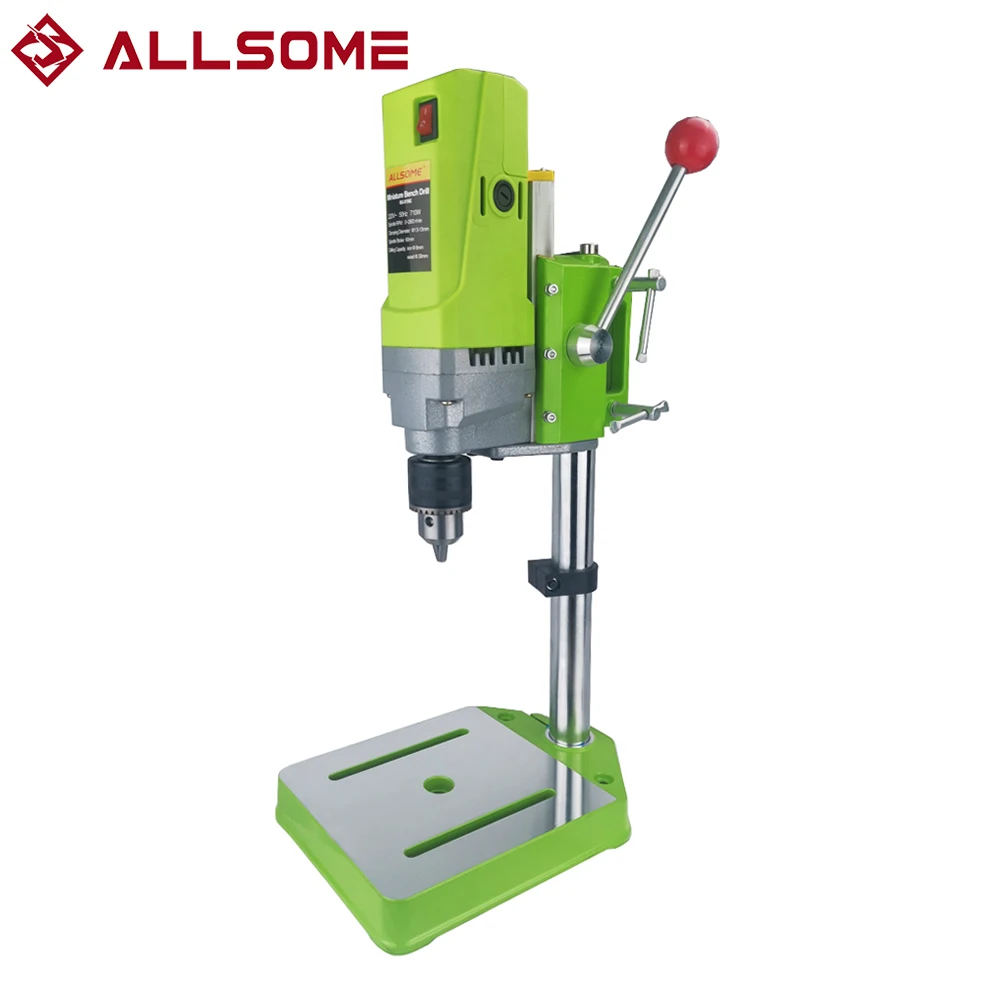 

ALLSOME MINIQ Mini Drilling Machine Drill Press Bench Small electric Drill Machine Work Bench gear drive 220V 710W HT2600
