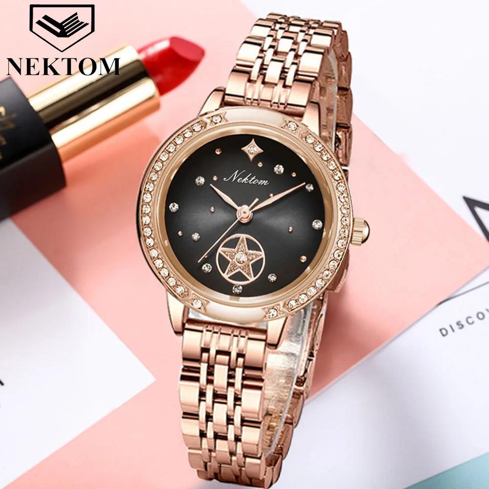 

Женские кварцевые часы с браслетом, роскошные часы цвета розового золота с простым циферблатом, 2021