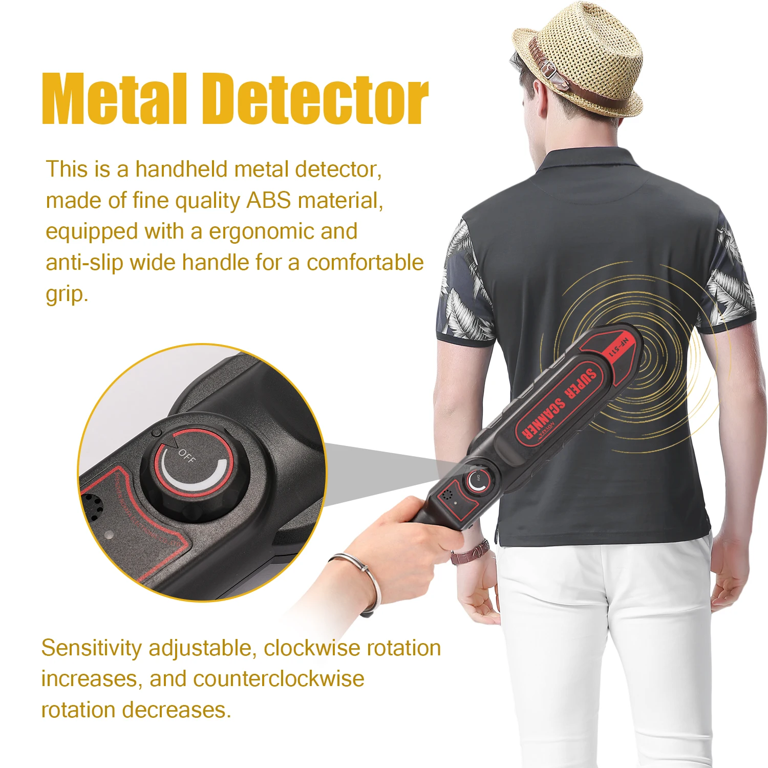 

NF-511 Handheld Metal Detector Mobile Secure Instrument for Airport Station Public Portable Metal Detector Metal Finder