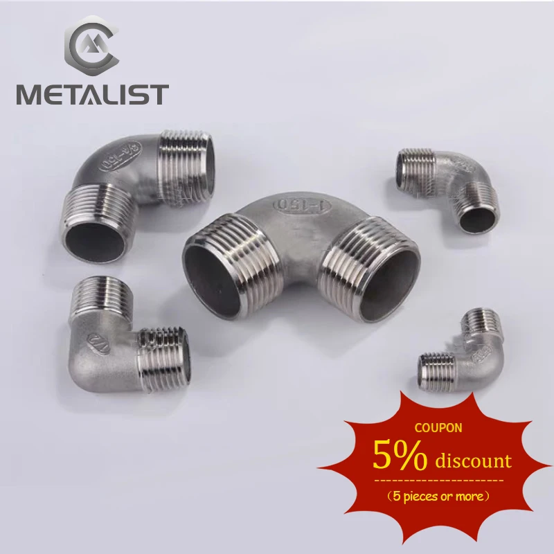 METALIST BSPT 1/2&quotDN15 Male &amp1/2&quotDN15 Thread SS304 Elbow 90 Degree Pipe Fitting For Gas Water Oil | Обустройство дома