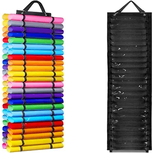 2021 new vinyl storage organizer vinyl roll holder with 48 compartments pvc oxford weatherproof balanced vinyl storage rack