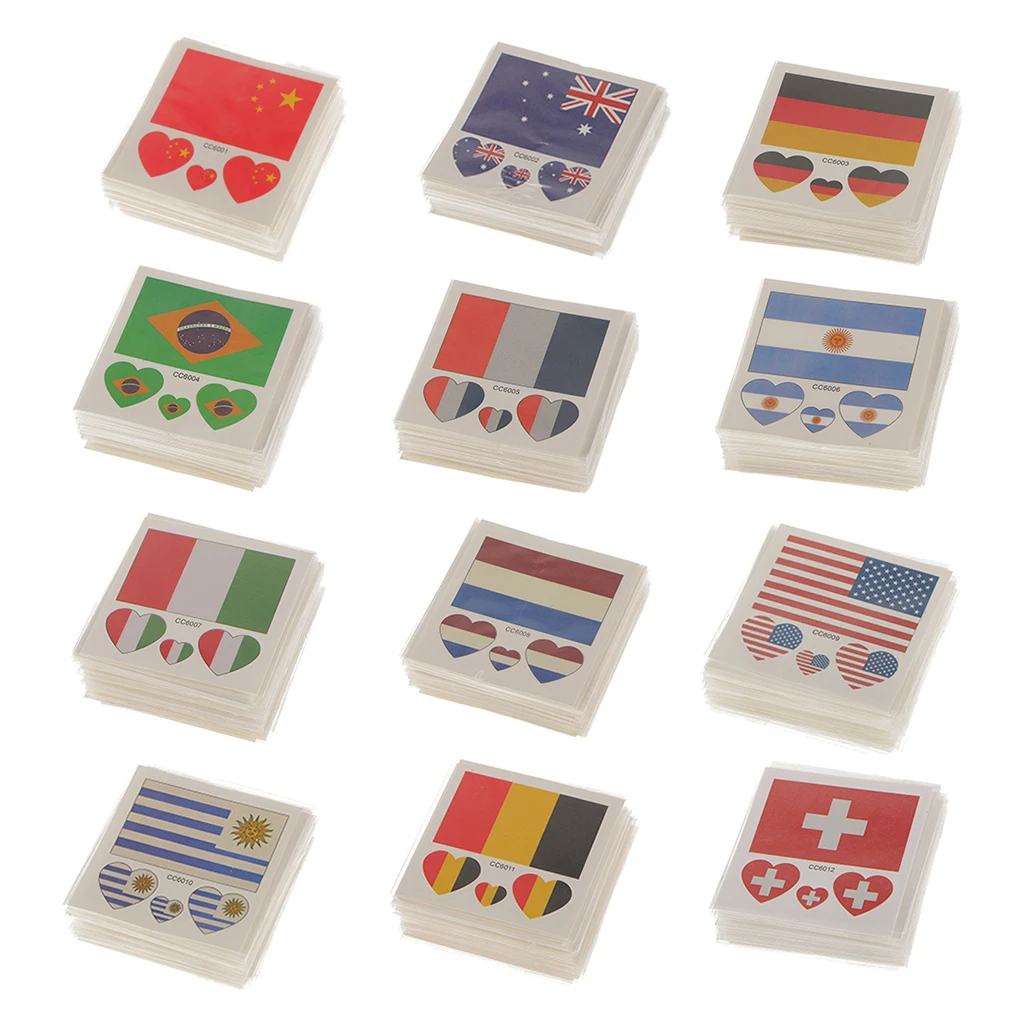 

50 Pack Flag Stickers Euro Cup Football European Championship Cheer #B