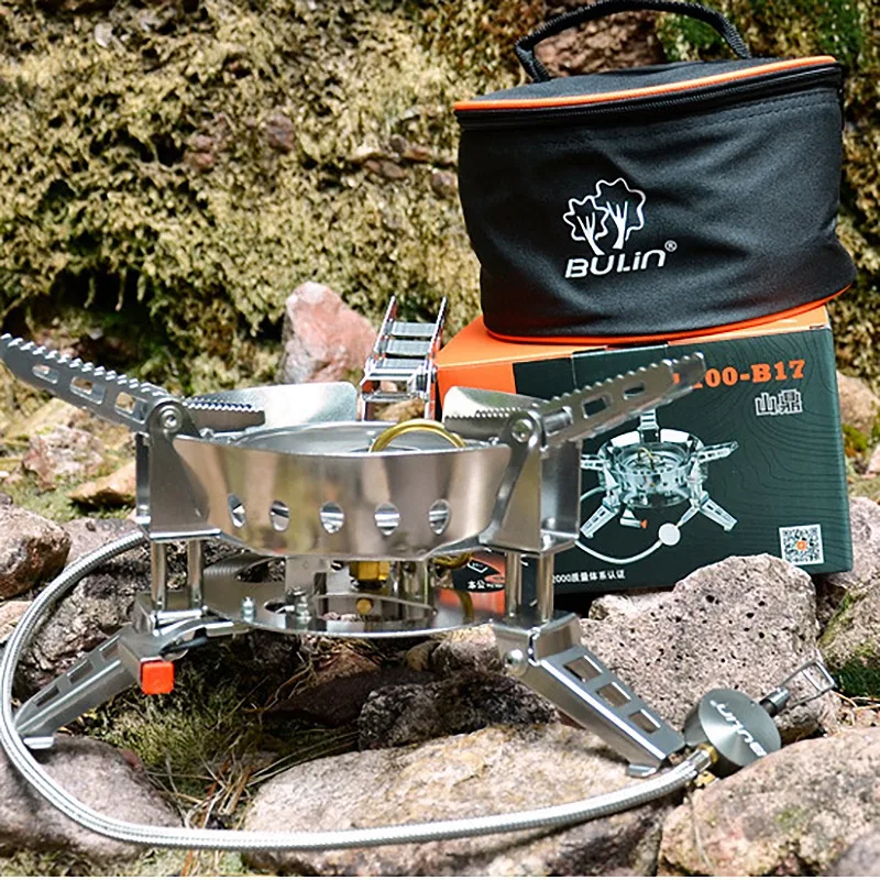 

New Sale BULin BL100 - B17 Foldable Split Gas Stove Portable Picnic 6800W Windproof Gas Stoves Cooking BBQ Camping Outdoor Gas S