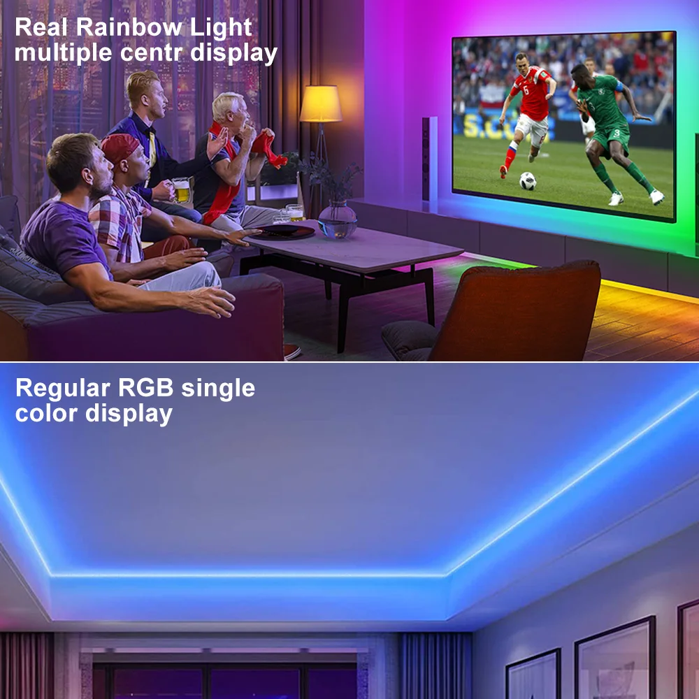 

Bluetooth control LED Strip RGBIC WS2811 5050 Addressable Led Light Dream Color With Adapter For Bedroom Kitchen Decoration