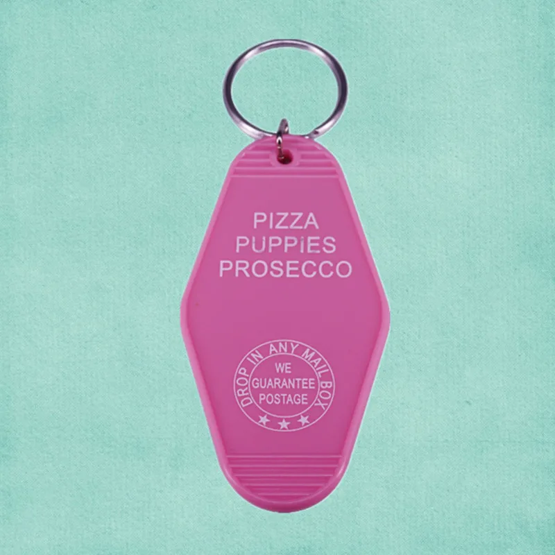 Gourmet Dog Pizza Puppies Inspired Motel Keychain Funny Rescue Dog Mama Gift For Her key tag fob keyring