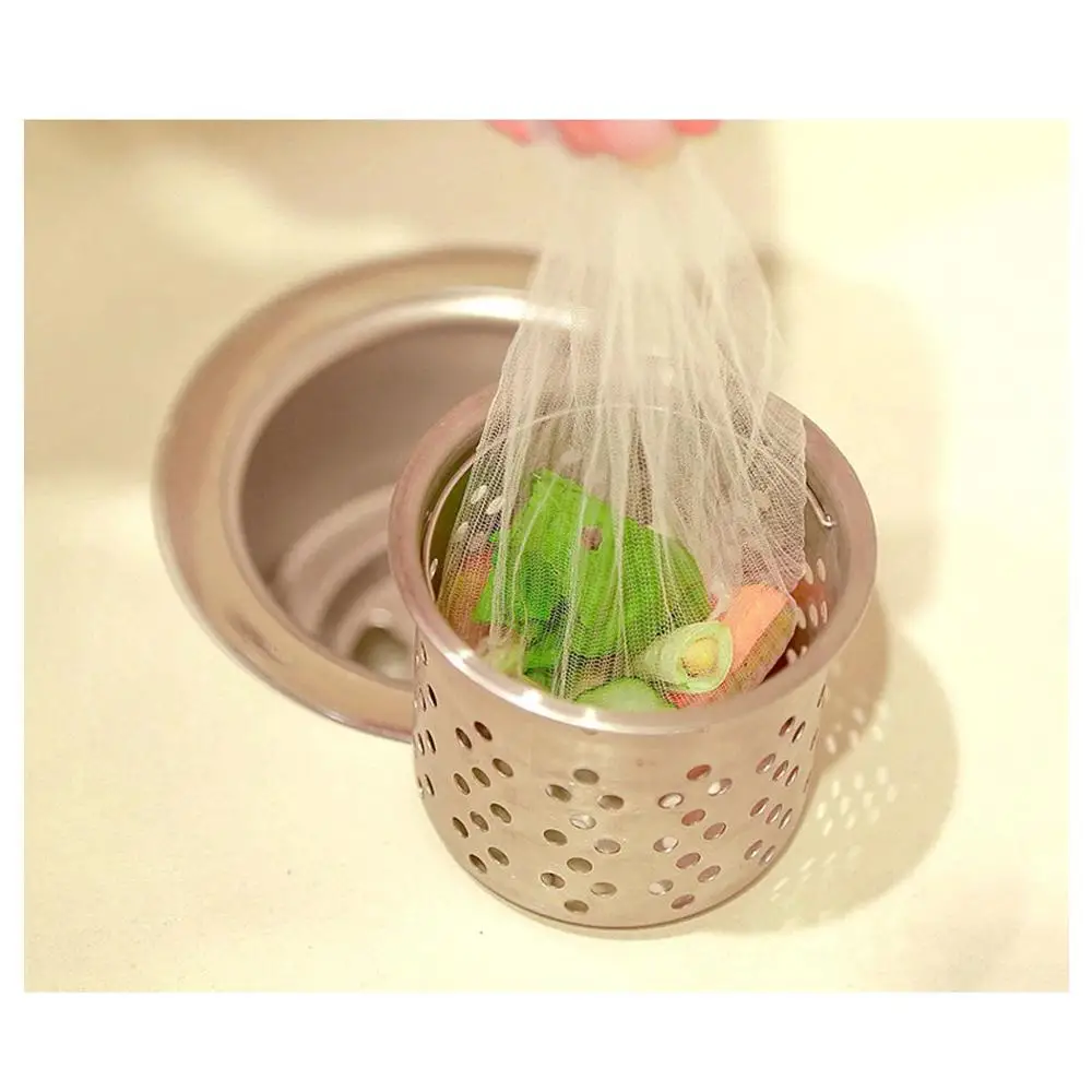 100 шт фильтр для раковины одноразовые мешки мусора сетчатые аксессуары кухонной