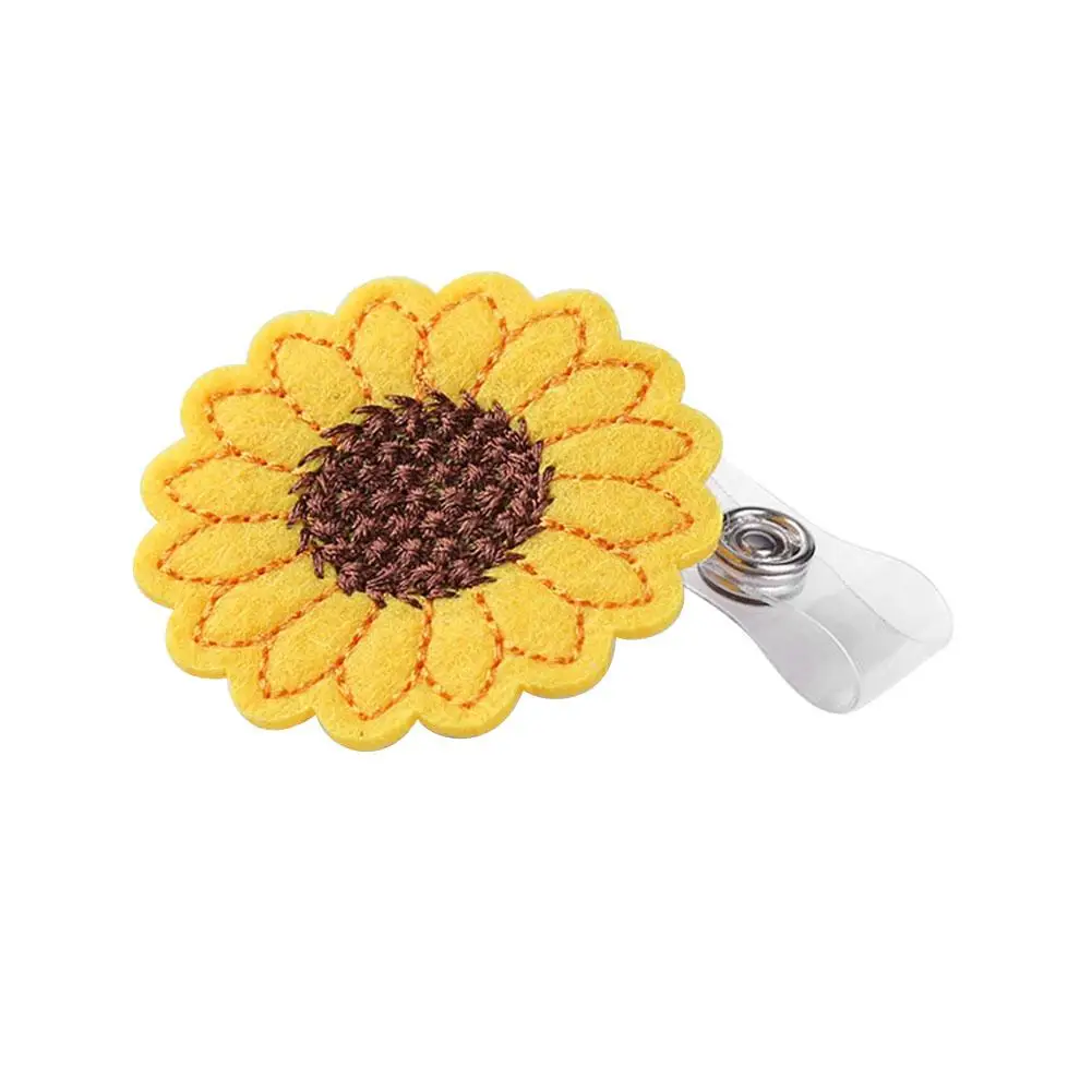 

Children Kids Craft Toys ID Card Holder Sunflower Anti-Lost Keychain Buckle Pull Chain Badge Buckle DIY Toys