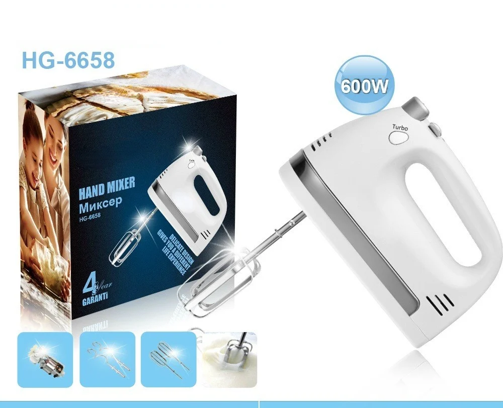 

European standard color boxed portable electric egg beater cream mixer hg-6658