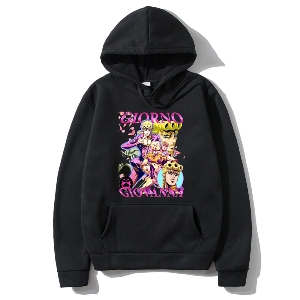 

Japan Anime Jojo Bizarre Adventure Giorno Giovanna Print Hoodie Men Women Cartoon Style Hoodies Sweatshirt Mens Loose Streetwear