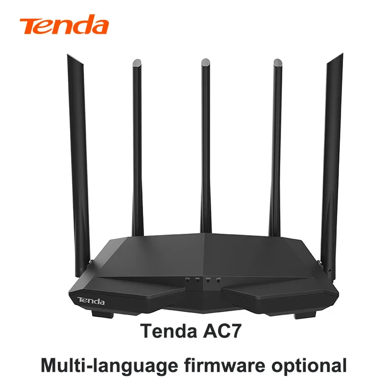 

Беспроводные Wi-Fi роутеры Tenda AC7 11AC 2,4 ГГц/5,0 ГГц 1 * WAN + 3 * LAN порта 5*6 дБи антенны умное приложение управление многоязычной версией