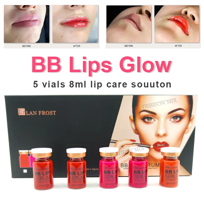 8ml BB Lips Glow Serum Starter kit Korean Cosmetic 5 vials Lip Gloss BB Cream Ampoule Pigment for Microneedle Nano MTS Treatment