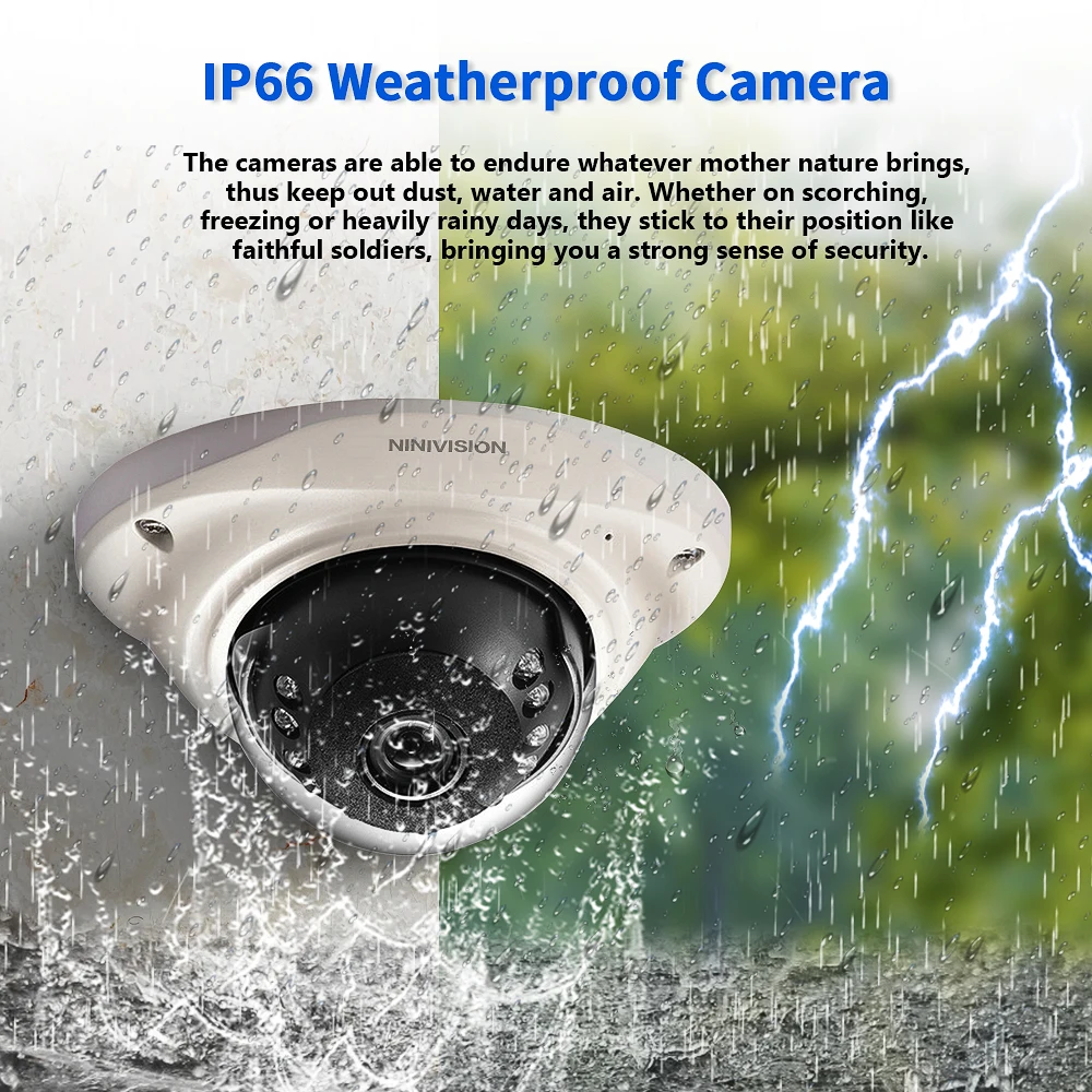 H.265+ 4CH 4K POE Security Camera System Kit 4PCS 8MP Ultra HD IP Outdoor Waterproof CCTV Home Video Surveillance NVR Set | Безопасность
