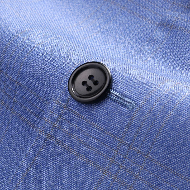 

MOGU New Men's Plaid Blazer Two-Piece Two Button Slim Fit Wedding Dress for Men Fashion Casual Suits Asian Size 5XL for 3 Colors