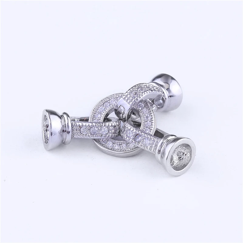 

5pcs DIY Handicraft CZ Copper Clasps Fastener Lock Connectors For Pearls Necklace Bracelets Accessories Jewelry Findings JC29