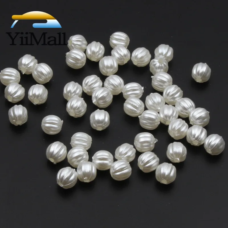 YiiMall 100 шт. бусины из искусственного жемчуга цвета слоновой кости 8 мм акриловые